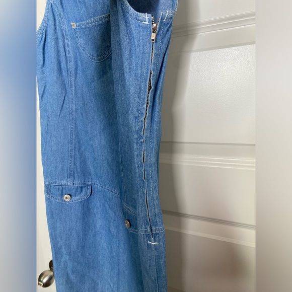 90s Vintage Blue Jean Jumper Dress - Picture 4 of 4